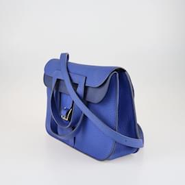 Hermès-Blaue Zellige Clemence Halzan 25 Tasche-Blau