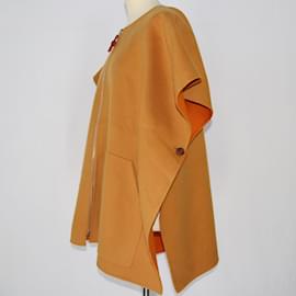 Hermès-Orange Pocket Detail Cape-Orange