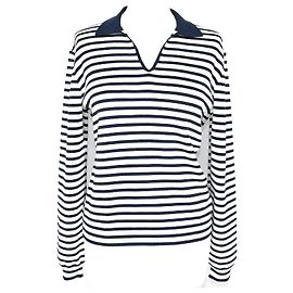 Loro Piana Blanquecino/Polo Sorbona De Rayas Azules Azul