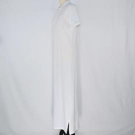 Prada-Vestido largo tipo polo de piqué blanco-Blanco