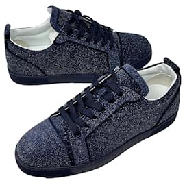 Christian Louboutin-CHRISTIAN LOUBOUTIN Sneakers in camoscio glitterato Louis-Blu