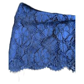 Chanel-Chanel camellias lace shorts-Navy blue
