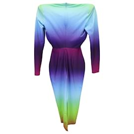 Autre Marque-Alex Perry Robe Toryn dégradée à manches longues en lin multicolore-Multicolore