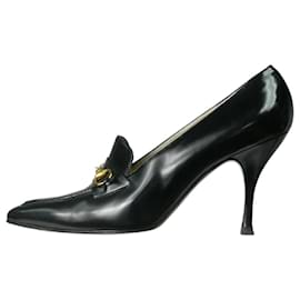 Gucci-Sapatos de couro Horsebit pretos - tamanho UE 40.5-Preto