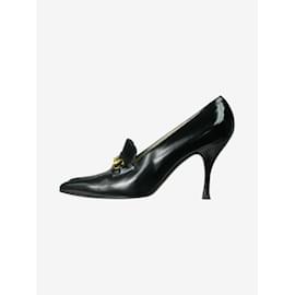 Gucci-Zapatos de tacón Horsebit de piel en color negro - talla UE 40.5-Negro