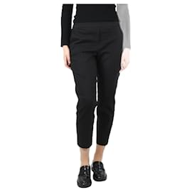 Theory-Black elasticated trousers - size UK 8-Black