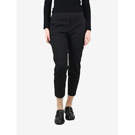 Theory-Black elasticated trousers - size UK 8-Black