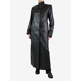 Autre Marque-Black long leather jacket - size XS-Black