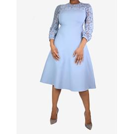 Valentino-Blue lace dress - size UK 12-Blue