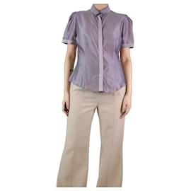 Burberry-Lilac short-sleeved shirt - size UK 12-Purple
