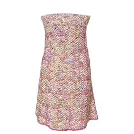 Chanel-Vestido Bustier Tweed-Multicor