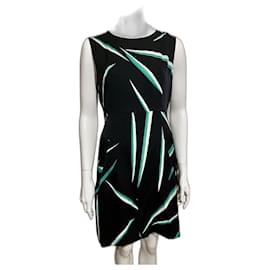 Diane Von Furstenberg-Vestido de mudança DvF Carpreena, chuva de grama colorida-Preto,Branco,Verde