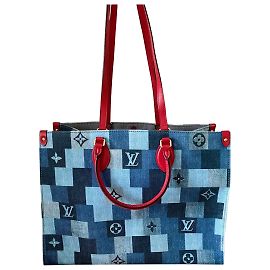Bolso Louis Vuitton Onthego Buen estado Denim multicolor Azul