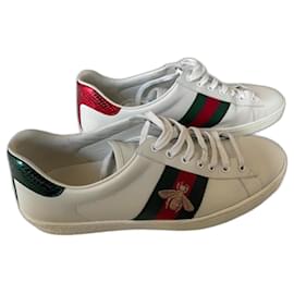 Gucci-zapatillas Gucci Ace con abeja-Blanco