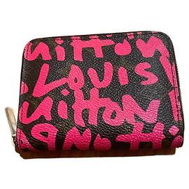 Louis Vuitton Graffiti de moneda zippy LV Fucsia