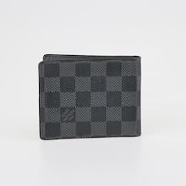 Louis Vuitton-Portefeuille à deux volets avec pince à billets Damier graphite-Autre