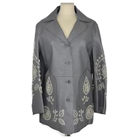 Ermanno Scervino-Grey Embroidered Jacket-Grey