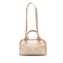 Chanel-Pink Chanel Small Deauville Bowling Satchel-Pink