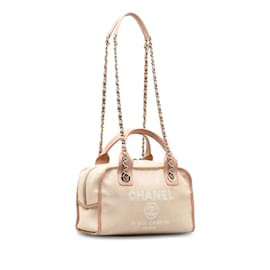 Chanel-Pink Chanel Small Deauville Bowling Satchel-Pink