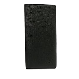 Louis Vuitton-Black Louis Vuitton Taiga Brazza Wallet-Black