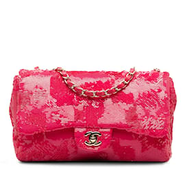 Chanel-Pink Chanel Small Sequins Single Flap Bag-Pink