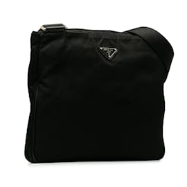 Prada-Black Prada Tessuto Crossbody Bag-Black
