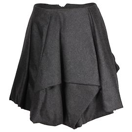 Minifalda drapeada de lana gris de Alexander McQueen Castaño