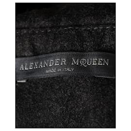 Alexander Mcqueen-Alexander McQueen Mini-jupe drapée en laine grise-Gris