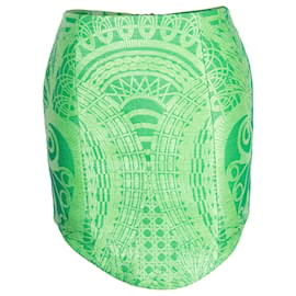 Balmain-Balmain Jacquard Mini Pencil Skirt in Green Polyamide-Green