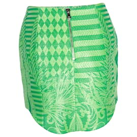 Balmain-Balmain Jacquard Mini Pencil Skirt in Green Polyamide-Green