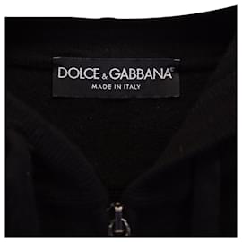 Dolce & Gabbana-Felpa con cappuccio con zip Dolce & Gabbana in cashmere nero-Nero