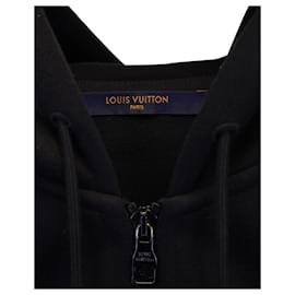 Louis Vuitton-Sweat à capuche doublé Face Travel Louis Vuitton en coton noir-Noir