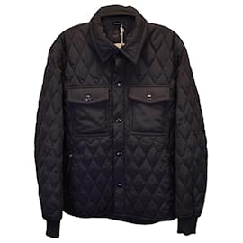 Tom Ford-Tom Ford Leather-Trimmed Quilted Shell Jacket in Black Polyester-Black
