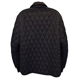 Tom Ford-Gesteppte Shell-Jacke mit Lederbesatz von Tom Ford aus schwarzem Polyester-Schwarz