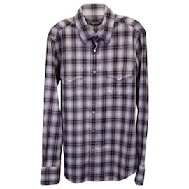 Tom Ford-Tom Ford Plaid Western-Style Button-Up Shirt in Multicolor Cotton-Multiple colors
