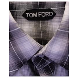 Tom Ford-Camisa con botones estilo western a cuadros de Tom Ford en algodón multicolor-Multicolor