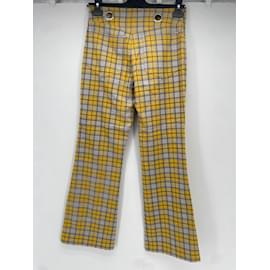 Autre Marque-Pantalones MIAOU T.US 26 Algodón-Amarillo