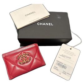 Chanel 19 Kartenhalter Bordeaux