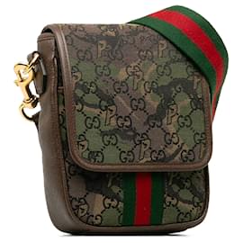 Gucci-Gucci Brown x Palace GG Camouflage Canvas Web Crossbody-Brown