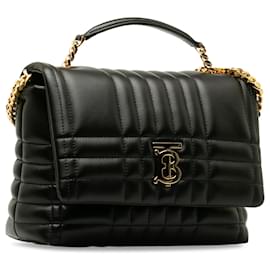 Burberry-Burberry Black Quilted Lola Chain Satchel-Black
