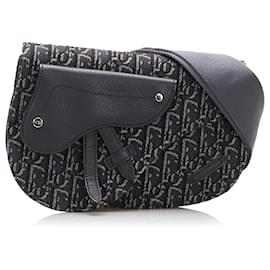 Dior-Dior Black Oblique Saddle Messenger Bag-Black