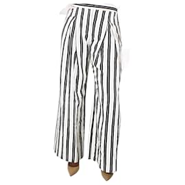 Autre Marque-Cream striped trousers - size UK 12-Cream