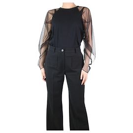 See by Chloé Top negro con mangas transparentes - talla M Negro