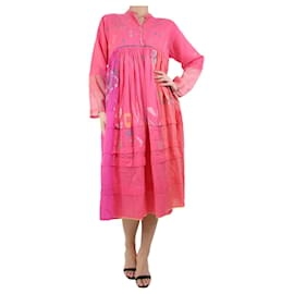 Autre Marque-Pink long-sleeved printed dress - size M-Pink