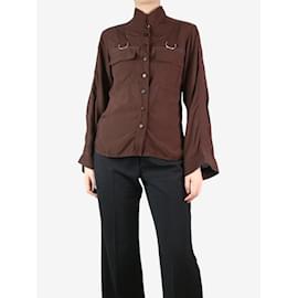Chloé-Camisa con bolsillo marrón - talla UK 8-Castaño