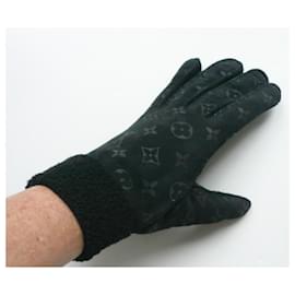 Louis Vuitton-LOUIS VUITTON New black gloves Mouton T7,5 / M71848-Black