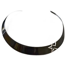 colar de torque, gargantilha estrela Thierry Mugler, Noir, estrela de prata Preto