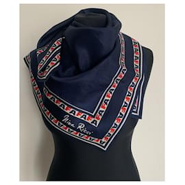 Nina Ricci-Silk scarves-White,Red,Navy blue