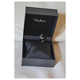 Thierry Mugler-MUGLER silver chain necklace, black onyx bead, star and arrows-Black