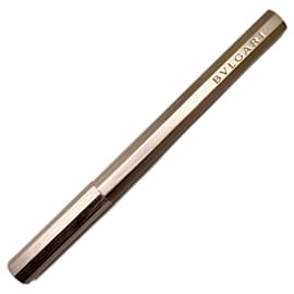 Bulgari-Bulgari brushed metal ballpoint pen-Silver hardware